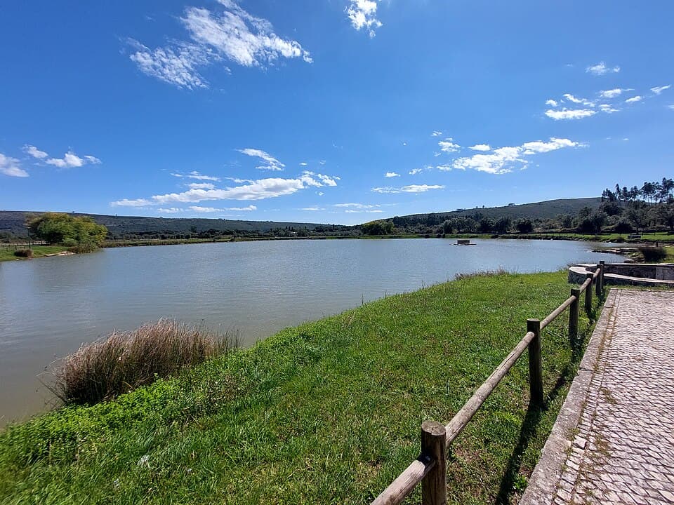 Água, vegetação e margem da Lagoa Grande do Arrimal
